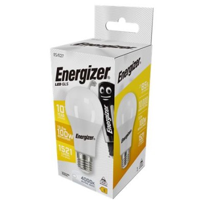 LED izzó, E27, normál gömb, 13,5W (100W), 1521lm, 4000K, ENERGIZER