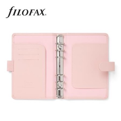 Kalendárium, gyűrűs, betétlapokkal, personal méret, FILOFAX "Saffiano", halvány rózsaszín