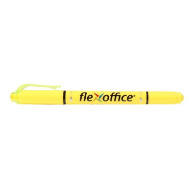 Szövegkiemelő, 1,0/4,0 mm, kétvégű, FLEXOFFICE "HL01", sárga