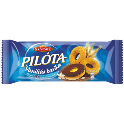 Vaníliás karika, 150 g, GYŐRI "Pilóta", tejcsokoládés