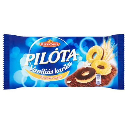 Vaníliás karika, 300 g, GYŐRI " Pilóta", étcsokoládés