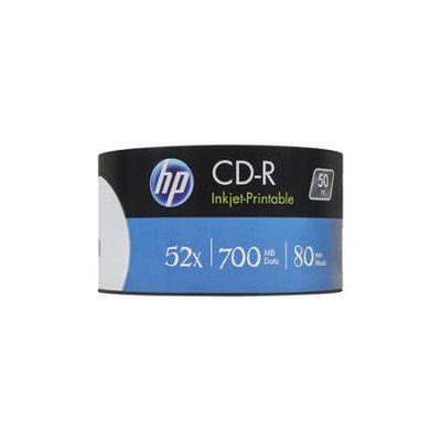 CD-R lemez, nyomtatható, 700MB, 52x, 50 db, zsugor csomagolás, HP