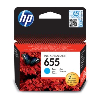 CZ110E Tintapatron Deskjet Ink Advantage 3520 sorozat nyomtatókhoz, HP 655, cián, 600 oldal