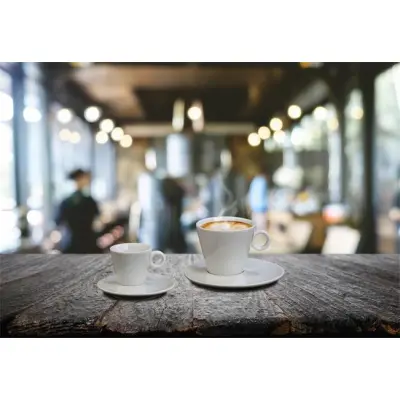 Kávéscsésze+alj, fehér, 22cl, 2db-os szett, "CoffeeTime"