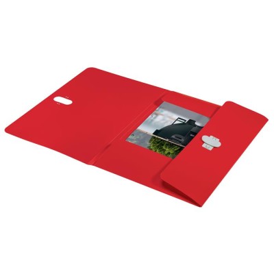 Iratvédő mappa, 11 mm, PP, A4, LEITZ "Recycle", piros