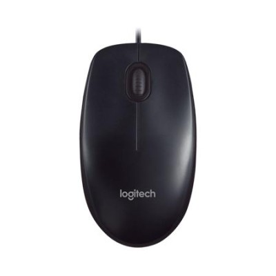 Egér, vezetékes, optikai, normál méret, USB, LOGITECH "M90", fekete