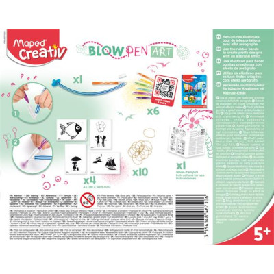 Fújós filctoll készlet, MAPED CREATIV, "Blow pen Art", pop