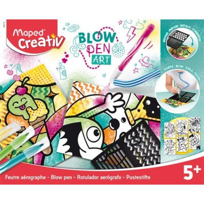 Fújós filctoll készlet, MAPED CREATIV, "Blow pen Art", csíkozás