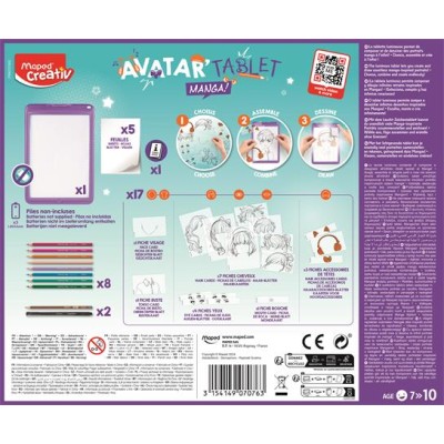 Kreatív készségfejlesztő rajzkészlet, MAPED CREATIV "Avatar Tablet Manga"