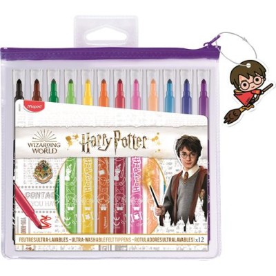 Filctoll készlet, mosható, MAPED "Harry Potter Kids", 12 különböző szín