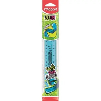 Vonalzó, műanyag, törhetetlen, 20 cm, MAPED "Twist`n Flex"