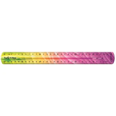 Vonalzó, műanyag, 30 cm, MAPED "Twist`n Flex Decor"