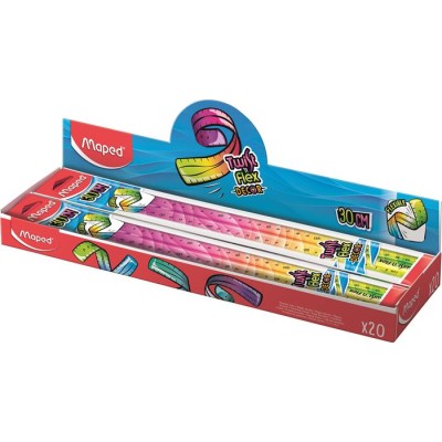 Vonalzó, műanyag, 30 cm, MAPED "Twist`n Flex Decor"