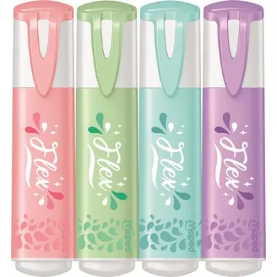 Szövegkiemelő készlet,  1-5 mm, MAPED "Fluo Peps Flex Pastel", pasztell szín,  vegyes készletek