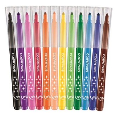 Filctoll készlet, 1-3,6 mm, kimosható, MAPED "Color`Peps Long Life", 12 különböző szín