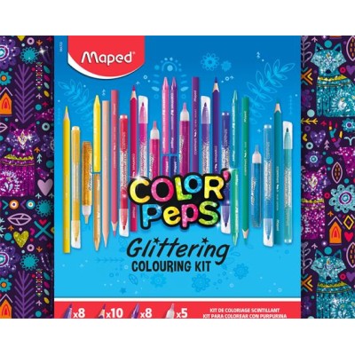 Csillámos színező készlet, MAPED "Color`Peps", 31 darabos