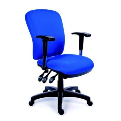 Irodai szék, állítható karfával, kék gyöngyszövet-borítás, fekete lábkereszt, MAYAH "Comfort"