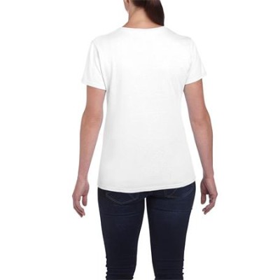 Póló, női, karcsúsított, 100% pamut, XL méret, "Gildan", fehér