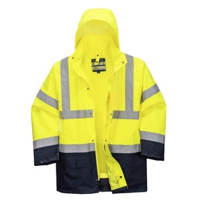 Munkavédelmi kabát, kéttónusú, 5 az 1-ben, XL méret "Essential", sárga-tengerészkék