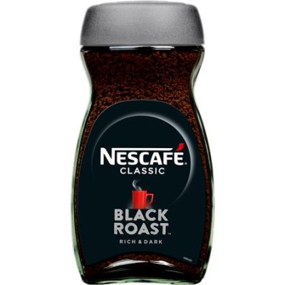 Instant kávé, 200 g, üveges, NESCAFÉ "Black Roast"