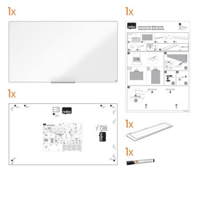 Fehértábla, mágneses, széles képarány, 32"/71x40 cm, alumínium keret, NOBO "Impression Pro"