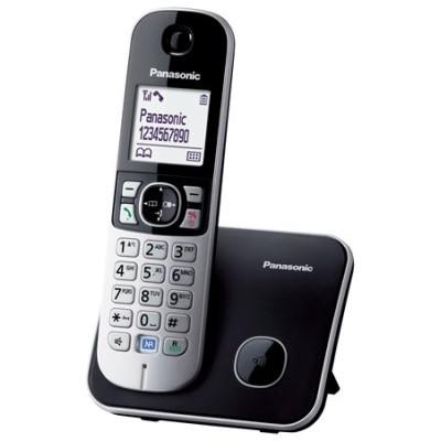 Telefon, vezeték nélküli, PANASONIC "KX-TG6811PDB", fekete