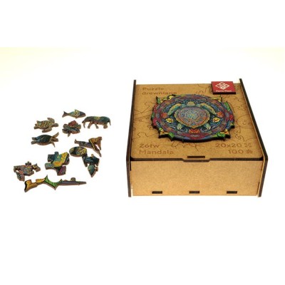 Puzzle, fa, A4, 100 darabos, PANTA PLAST "Mandala Turtle"