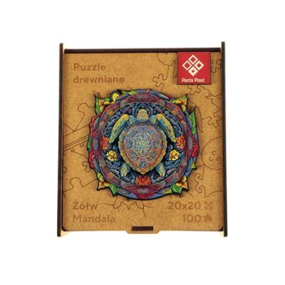 Puzzle, fa, A4, 100 darabos, PANTA PLAST "Mandala Turtle"