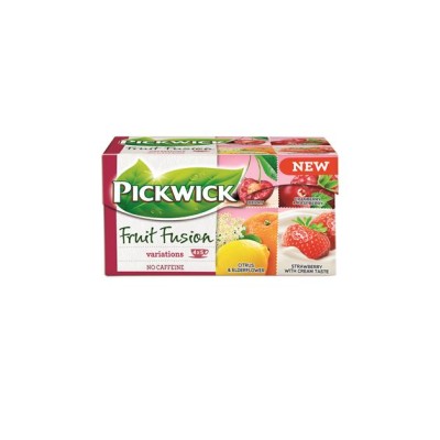 Gyümölcstea, 20x2 g, PICKWICK "Fruit Fusion Variációk Piros", eper-tejszín, citrus-bodza, mágikus meggy, áfonya-málna