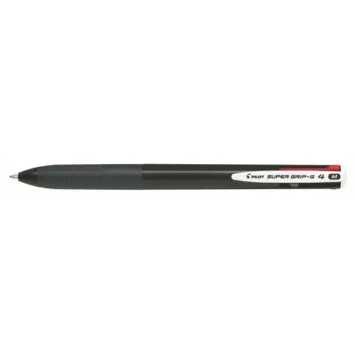 Golyóstoll, 0,27 mm, nyomógombos, fekete, PILOT "Super Grip G", négyszínű