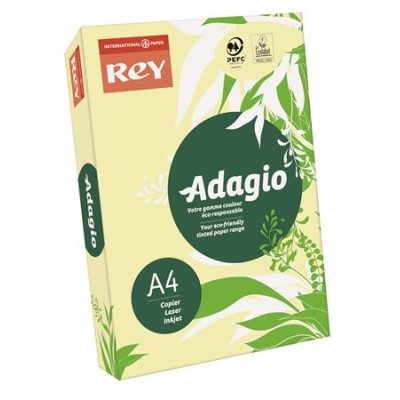 Másolópapír, színes, A4, 160 g, REY "Adagio", pasztell sárga