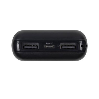 Hordozható akkumulátor, kompakt, USB-A/USB-C, 10000mAh, 10W, RIVACASE "VA2412", fekete