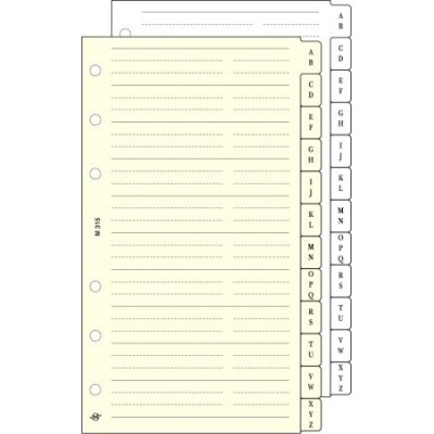 Kalendárium betét, telefonregiszter, "L", SATURNUS, chamois