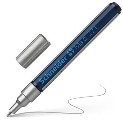 Lakkmarker, 1-2 mm, SCHNEIDER "Maxx 271", ezüst