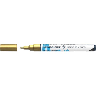 Dekormarker, akril, 2 mm, SCHNEIDER "Paint-It 310", arany