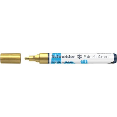 Dekormarker, akril, 4 mm, SCHNEIDER "Paint-It 320", arany