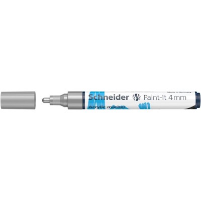 Dekormarker, akril, 4 mm, SCHNEIDER "Paint-It 320", ezüst