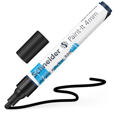 Dekormarker, akril, 4 mm, SCHNEIDER "Paint-It 320" , fekete