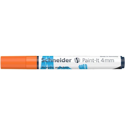 Dekormarker, akril, 4 mm, SCHNEIDER "Paint-It 320", narancssárga