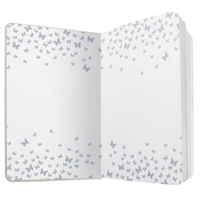 Jegyzetfüzet, exkluzív, 135x203 mm, vonalas, 87 lap, keményfedeles, SIGEL "Jolie" Butterfly Confetti, lime