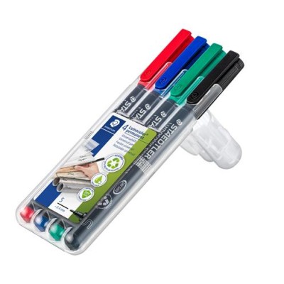 Alkoholos marker készlet, OHP, 0,4 mm, STAEDTLER "Lumocolor® 313 S", 4 különböző szín