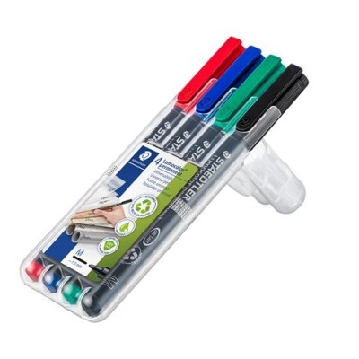 Alkoholos marker készlet, OHP, 1 mm, STAEDTLER "Lumocolor® 317 M", 4 különböző szín