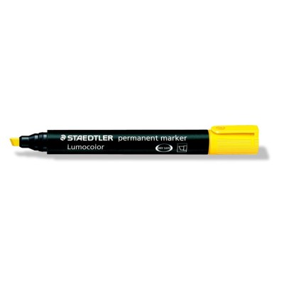 Alkoholos marker, 2-5 mm, vágott, STAEDTLER "Lumocolor® 350", sárga