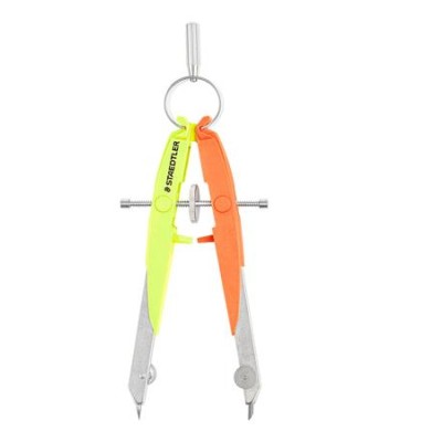 Körző készlet, precíziós, 2 darabos, STAEDTLER "Mars Comfort 556", neon sárga/narancs