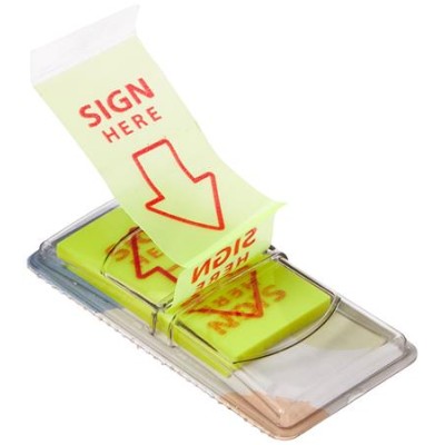 Jelölőcímke, 50 lap, 45x25 mm, STICK N "Sign Here", neon sárga