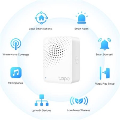 Okos IoT Hub + csengő/sziréna, TP-LINK, "Tapo H100", fehér