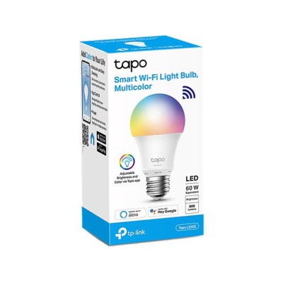 Okos LED izzó, E27, 8,3W, 806lm, 2500-6500K, Wi-Fi, TP-LINK "Tapo L530E", multicolor