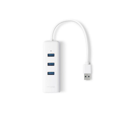 USB elosztó-HUB és ethernet átalakító, 3 port, USB 3.0, TP-Link "UE330"