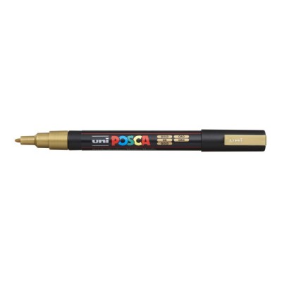 Dekormarker, 0,9-1,3 mm, UNI "Posca PC-3M", arany