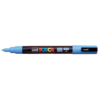 Dekormarker, 0,9-1,3 mm, UNI "Posca PC-3M", égszínkék